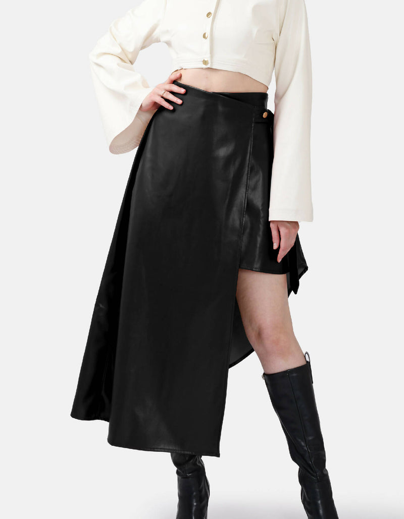 Fatale Asymmetrical Wrap Skirt