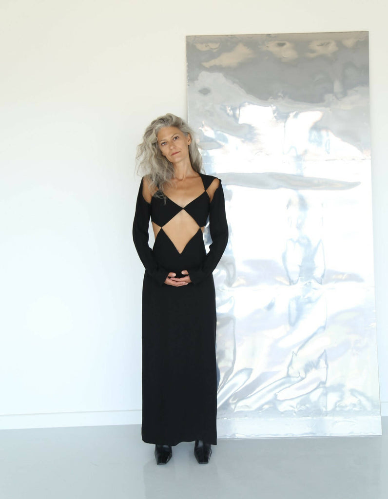 Demetra Black Long Dress