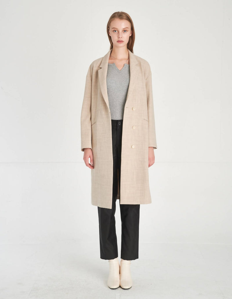 Minimalist Design Loose Fit Wool Coat