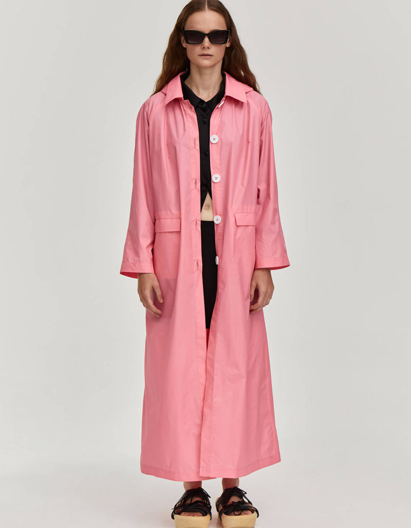 Waterproof Long Raincoat - Pink