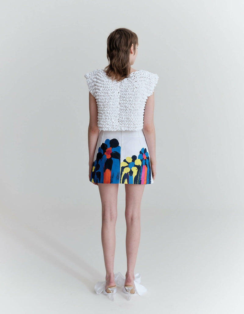 Flower Mini Skirt - Hand Print