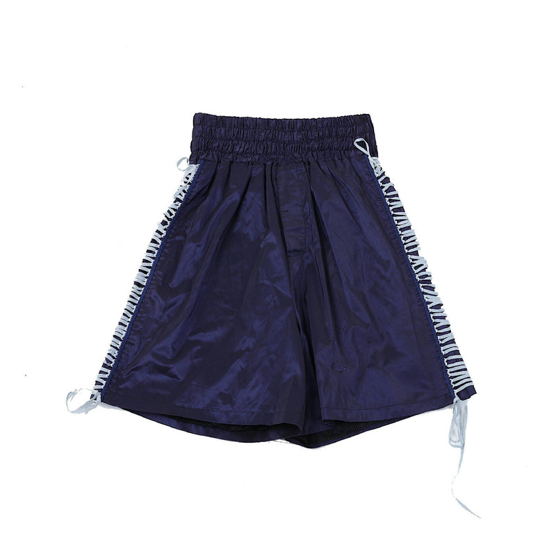 NAVY BLUE BOXING LACING SHORTS