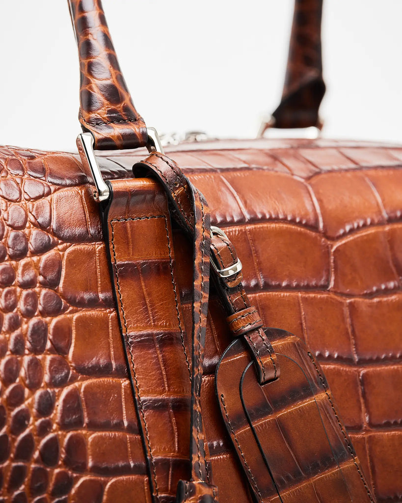 Weekend Bag Brown Croco | Travel Bag