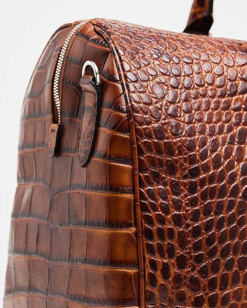 Weekend Bag Brown Croco | Travel Bag