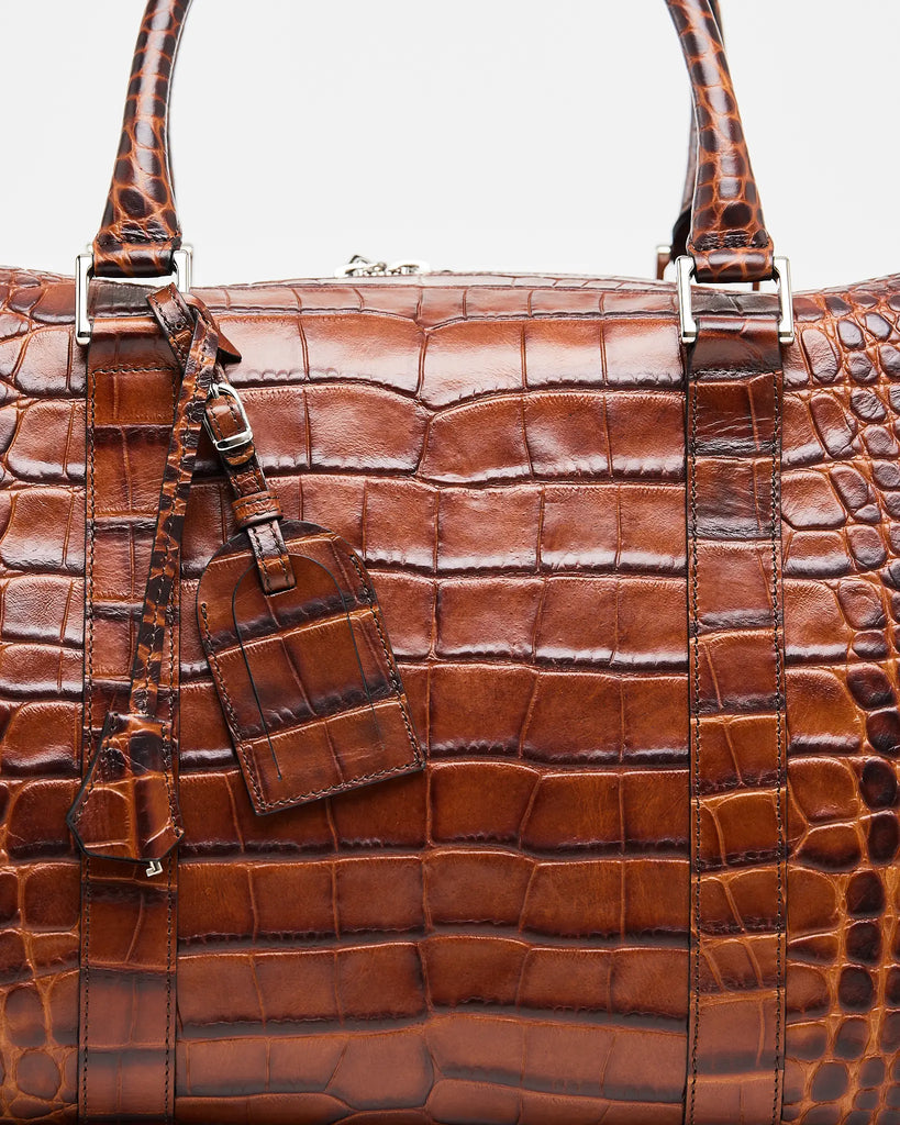 Weekend Bag Brown Croco | Travel Bag