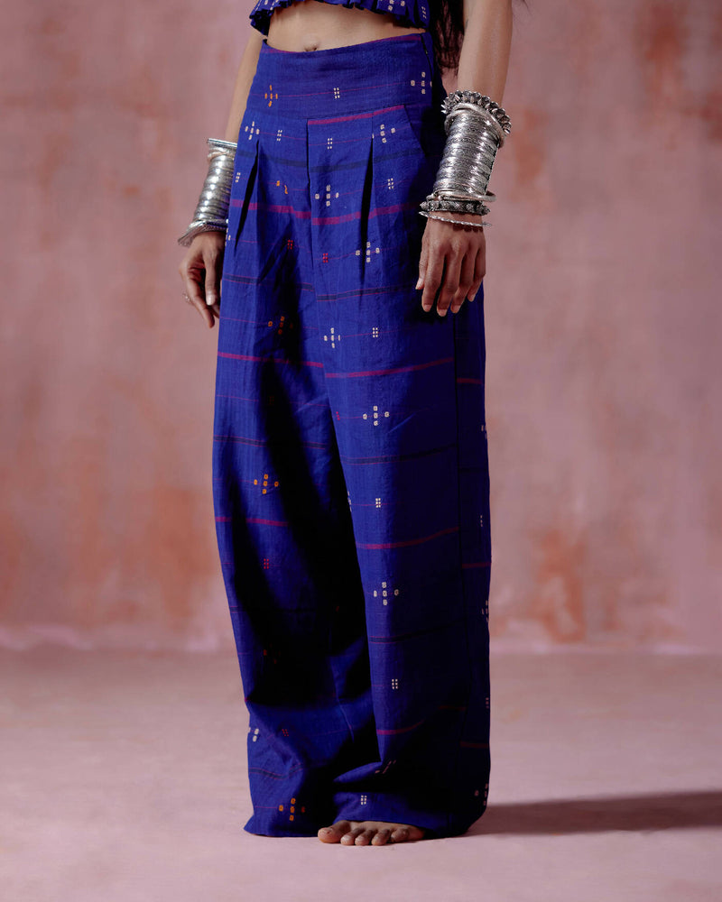 HANDWOVEN WIDE LEG TROUSER