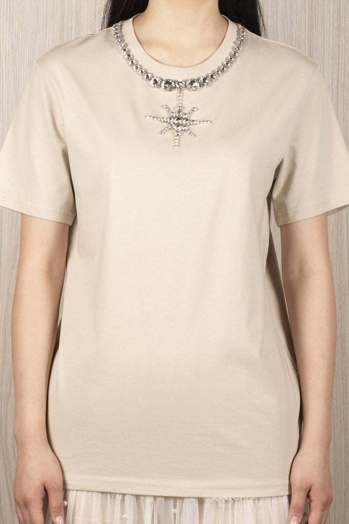 North Star Crystal Embellished T-Shirt