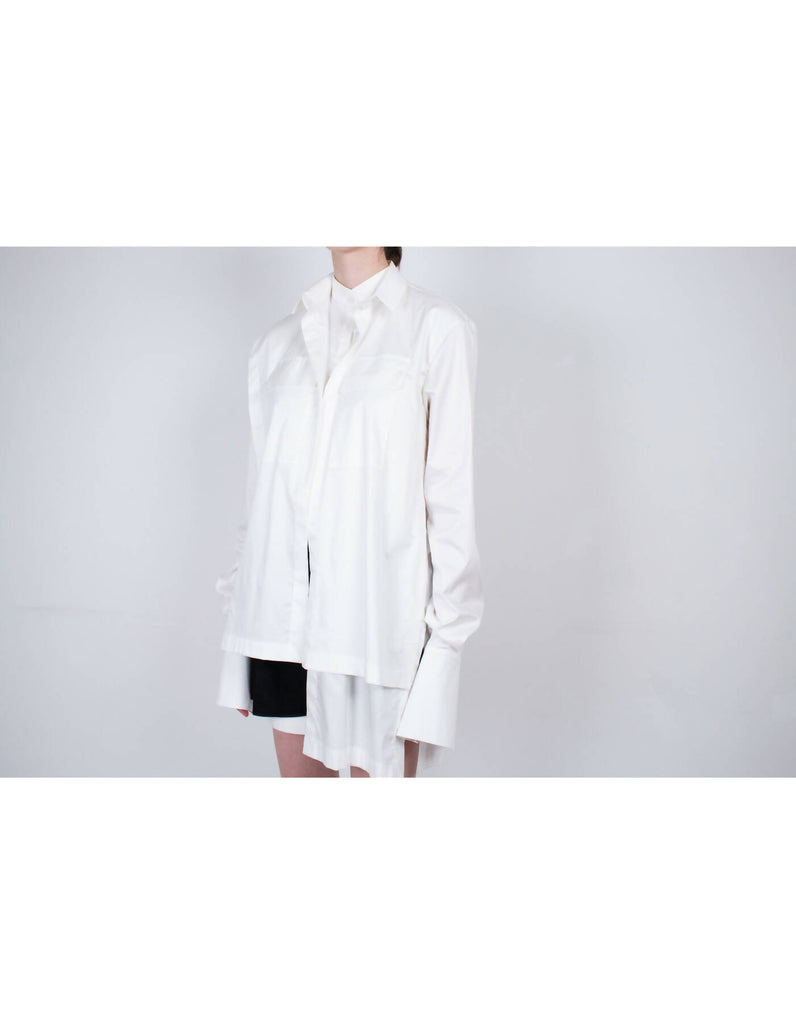 White Layered Cotton Shirt