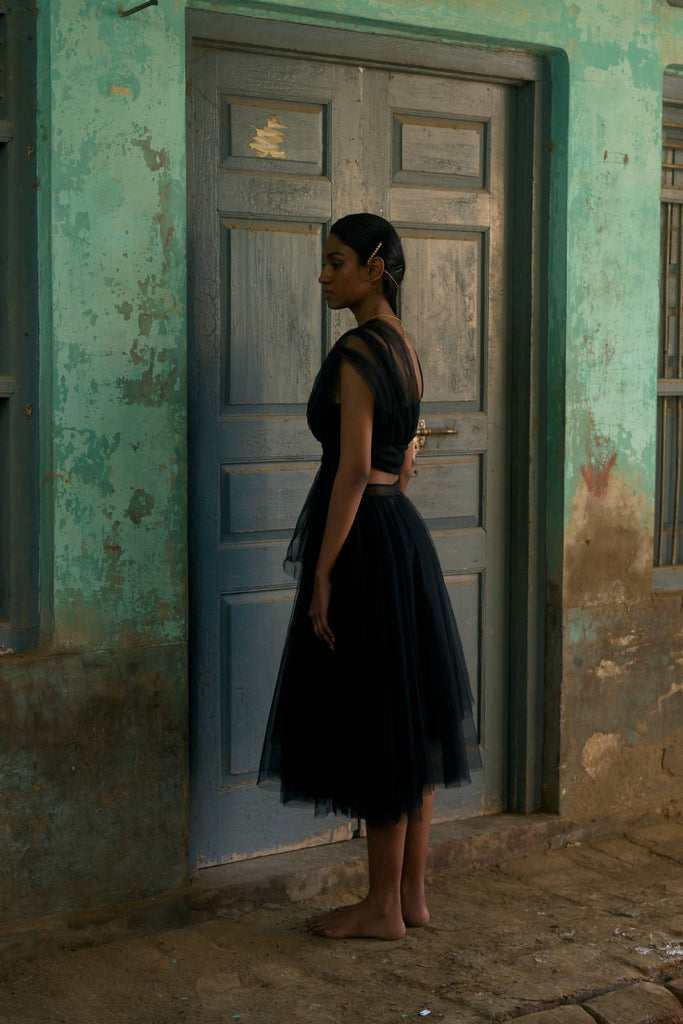 Asymmetrical Layer Tulle Skirt