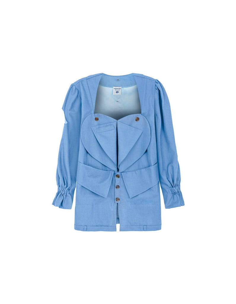 Blue long oversize jacket