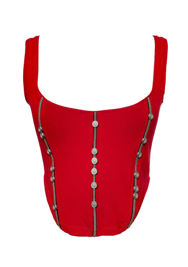 D/S Button Zipper Corset