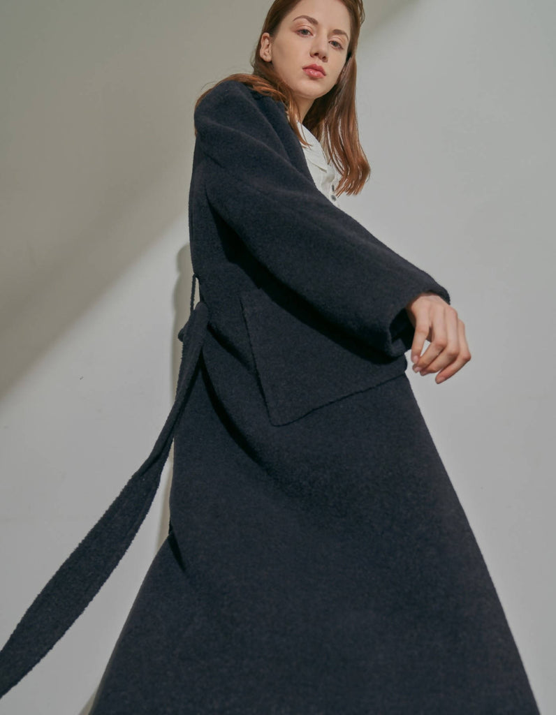 Royal Suri-Alpaca Minimal Gown Coat