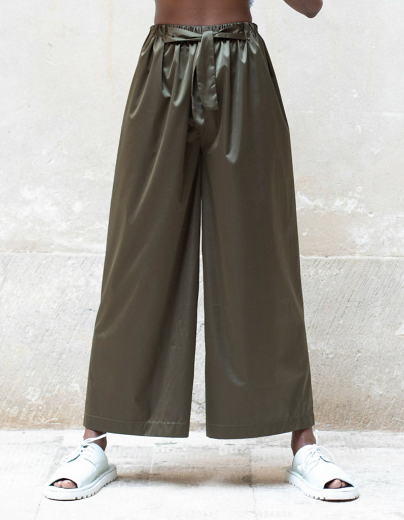 SAM WIDE PANTS - Black/Olive/Ocra Newlife