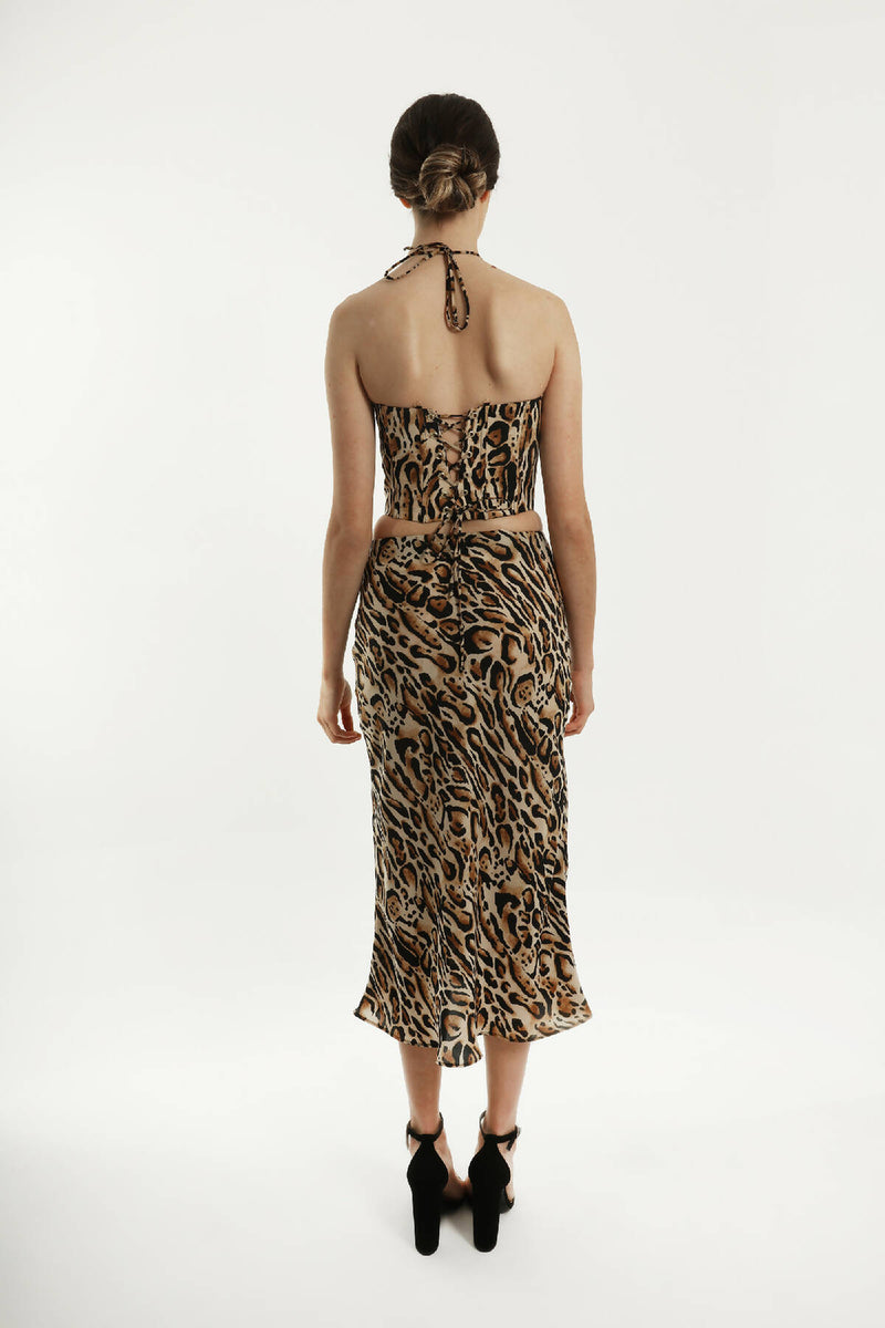 Animal print bustier top