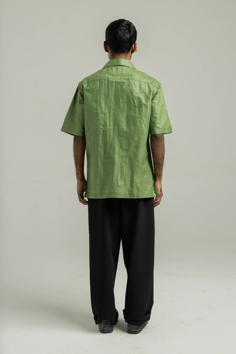 Emerald Elegance Handmade Shirt