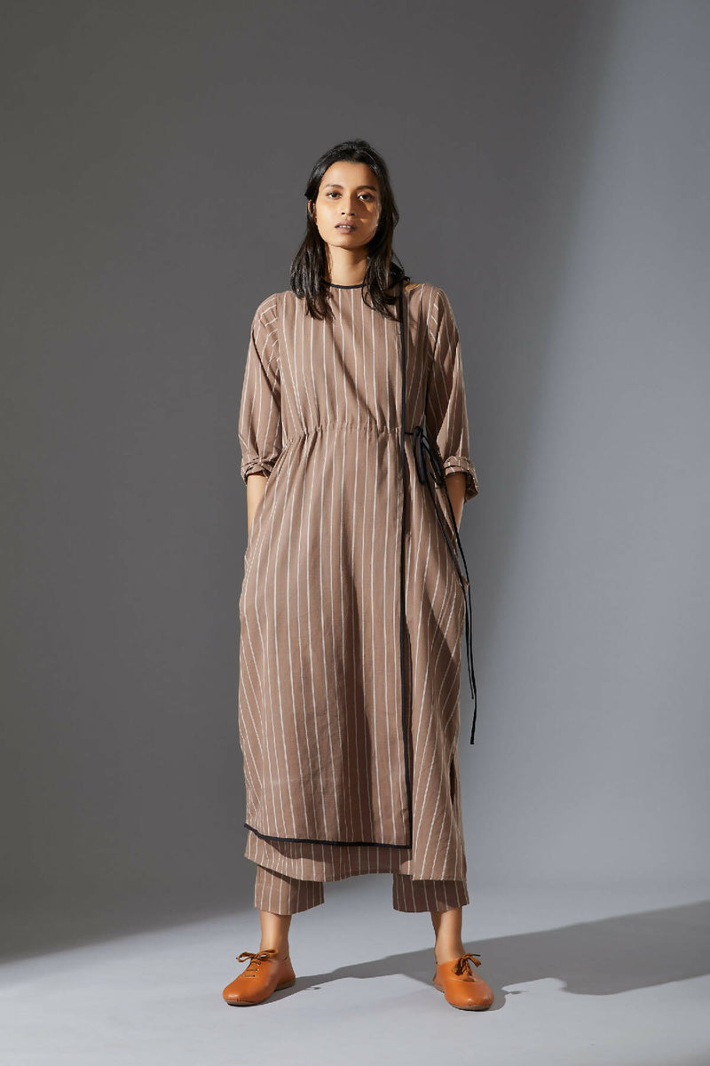 Overlap Tunic Set with Pants