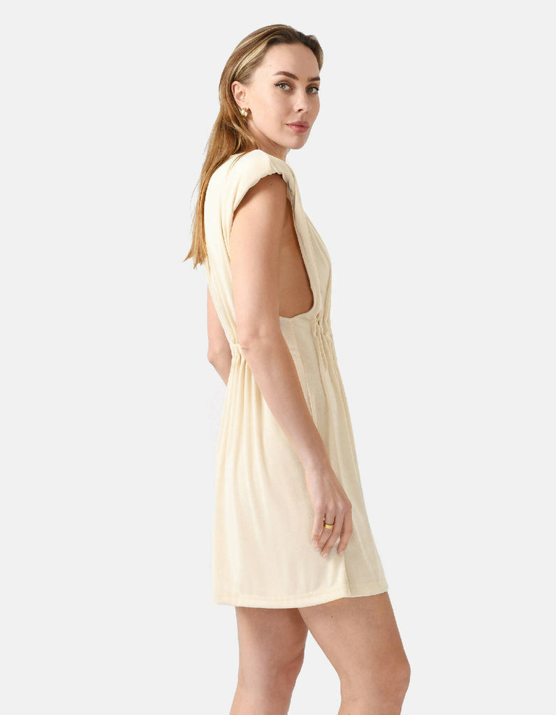 Evenfall Silky Mini Dress Beige