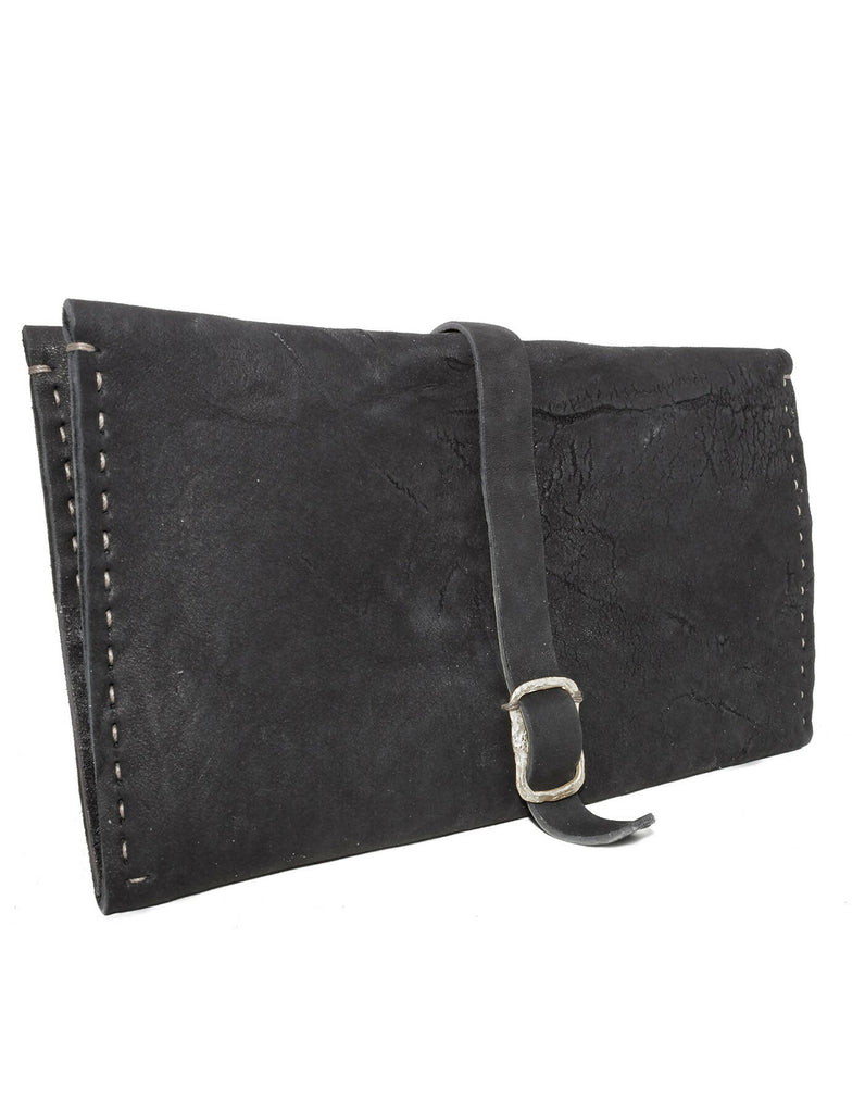 black horse culatta and fish leather long wallet