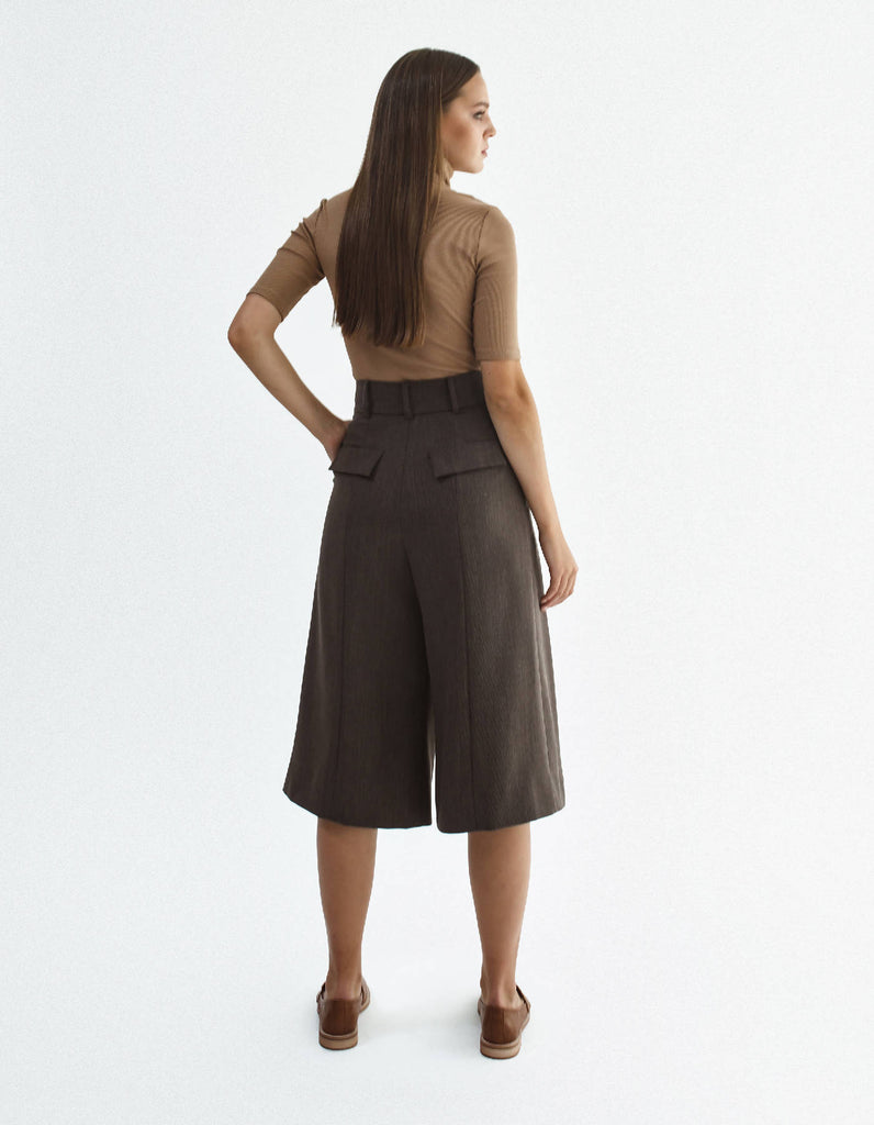 Brown Wool Bermuda Shorts