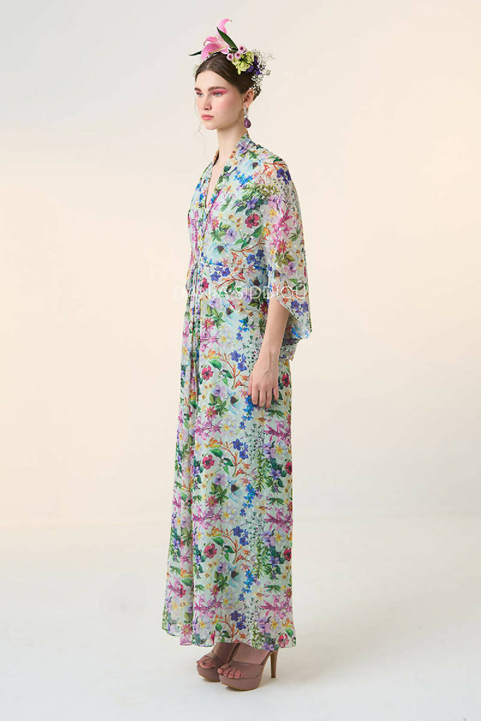 FLORAL DRAPE KAFTAN