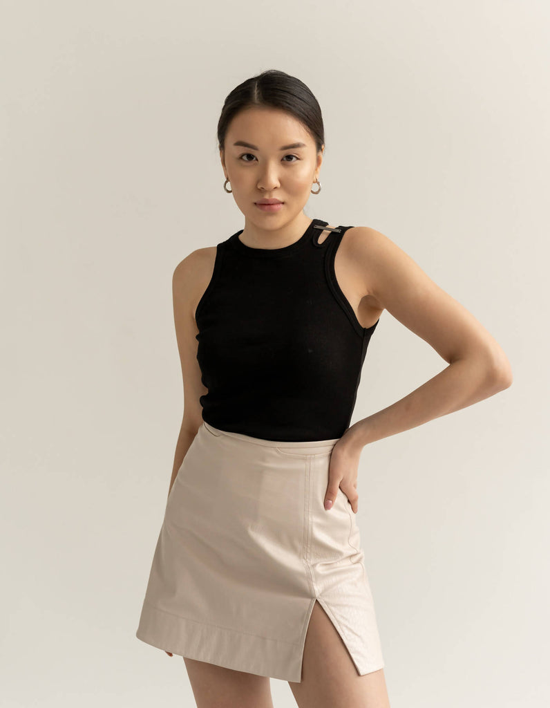 A-Silhouette Mini Skirt beige