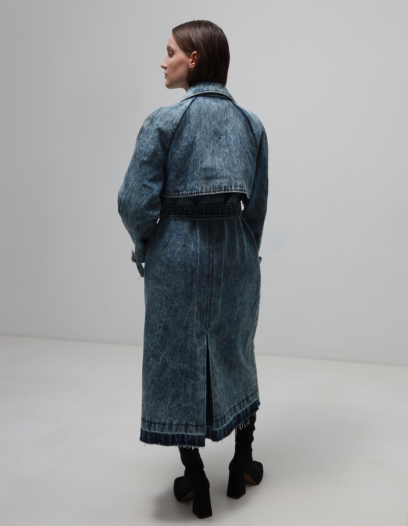 Denim trench