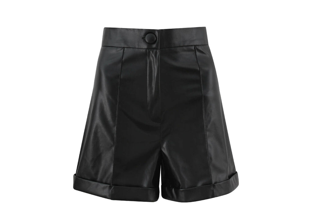 Leather Cuff Shorts