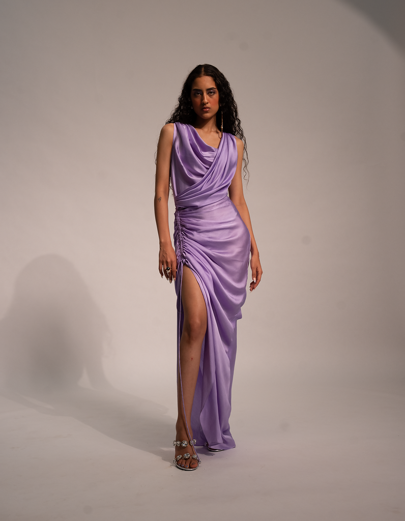 Lavender cascade dress