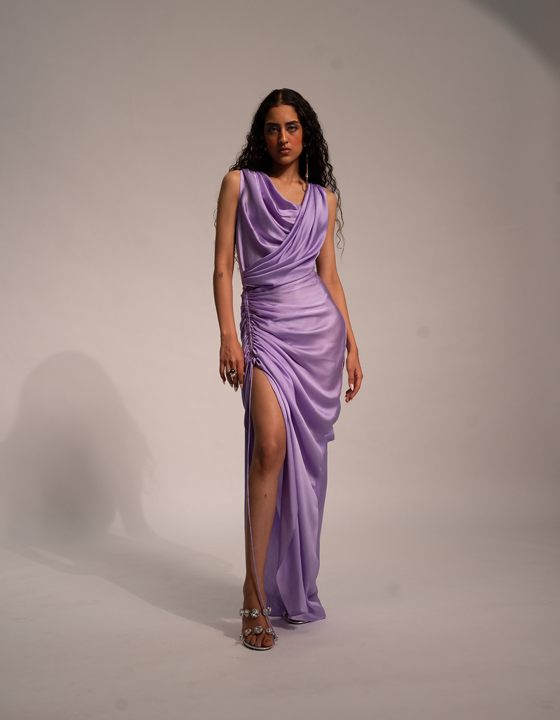 Lavender cascade dress