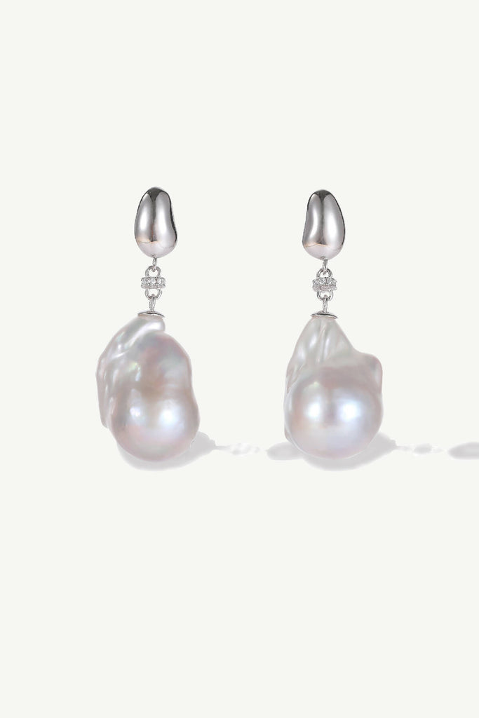 Doris Sterling Silver Natural Baroque Pearl Drop Earrings