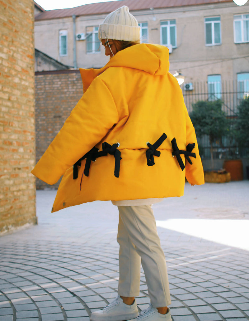 Hooded Yellow Puffer Jacket