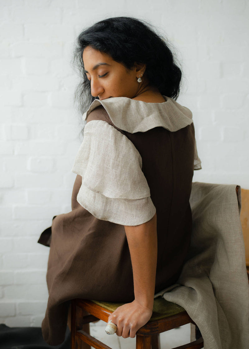 100 % Linen Flower Dress