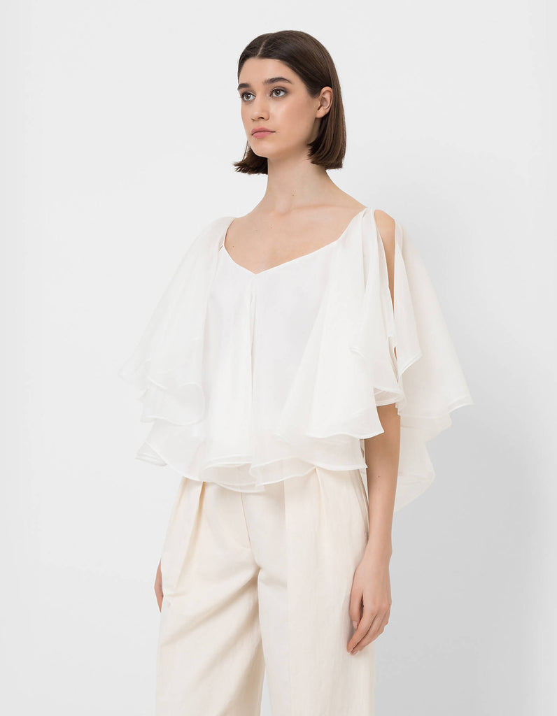 2047 White Organza Top