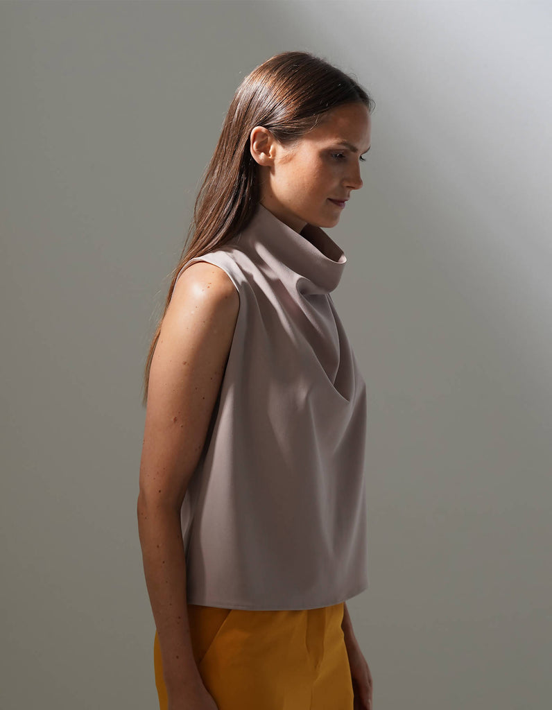 Nude Cowl Neck Top