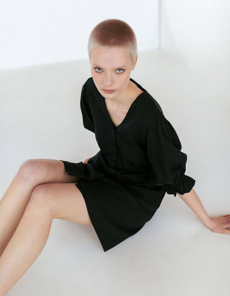 Black Linen Dress