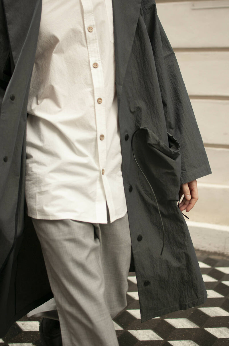 Drawstring Pocket Coat