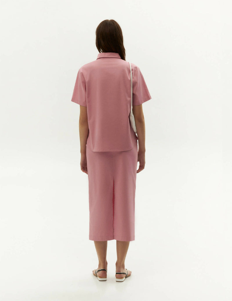 Cotton Long Skirt — Dusty Pink Color