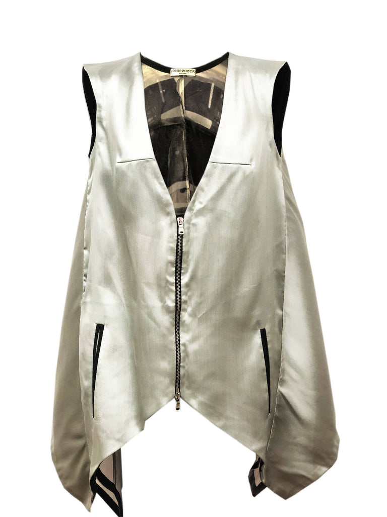 V Neck Double Face Sleeveless Jacket