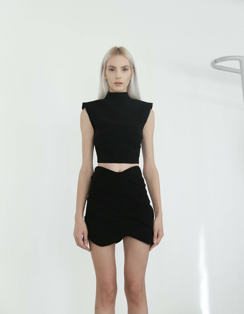 Ambrosia Black Set With Mini Skirt