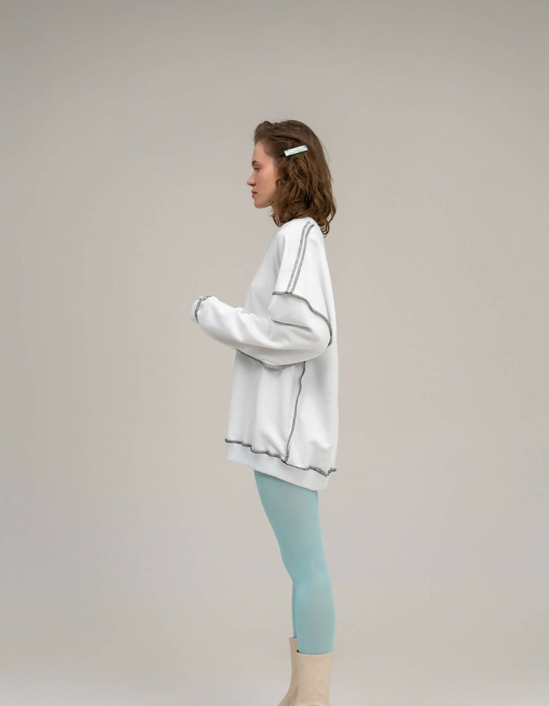 White cotton sweatshirt