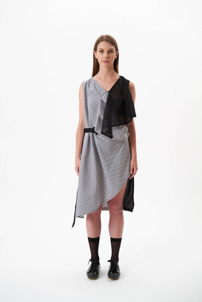 Asymmetric Cotton Stripe Dress