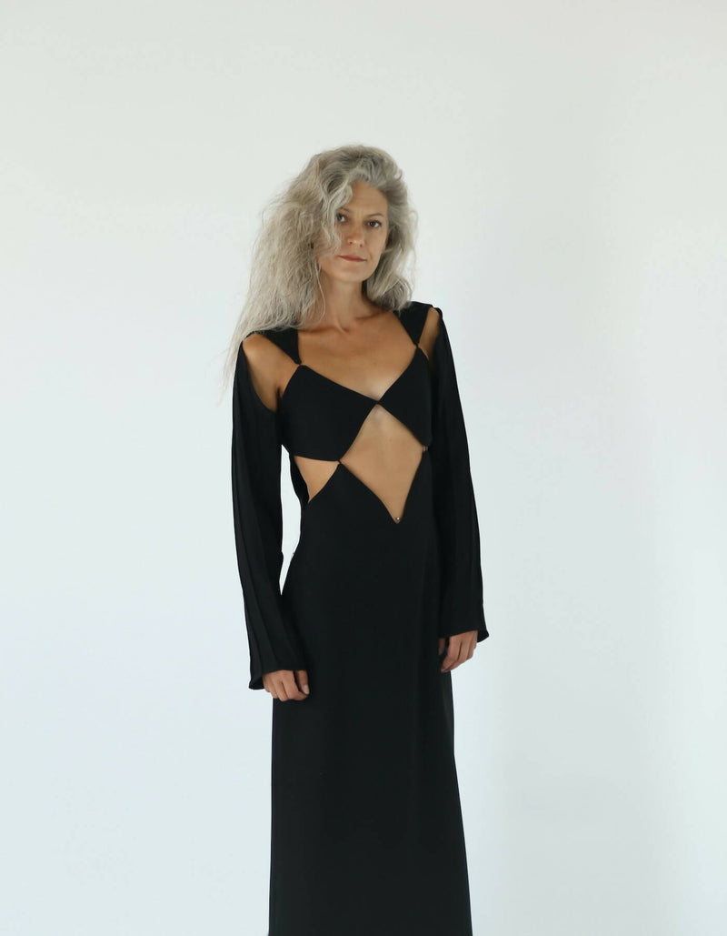 Demetra Black Long Dress