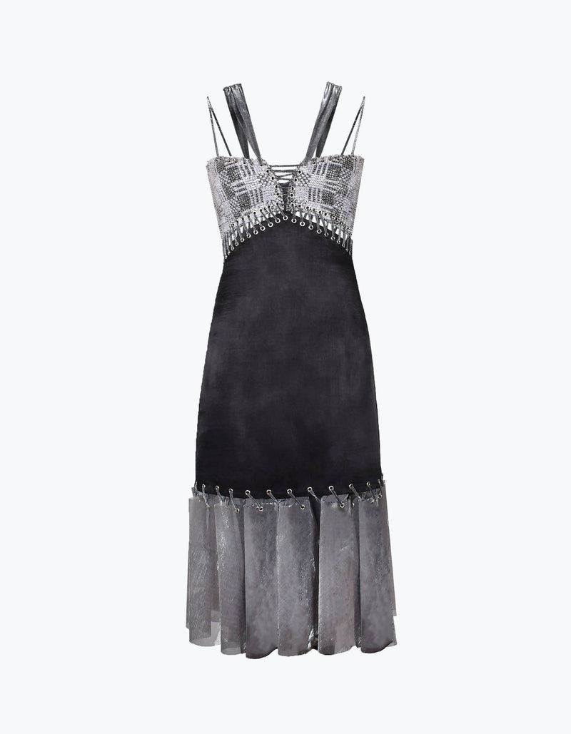 Geometric Sequin Dress with Rivets