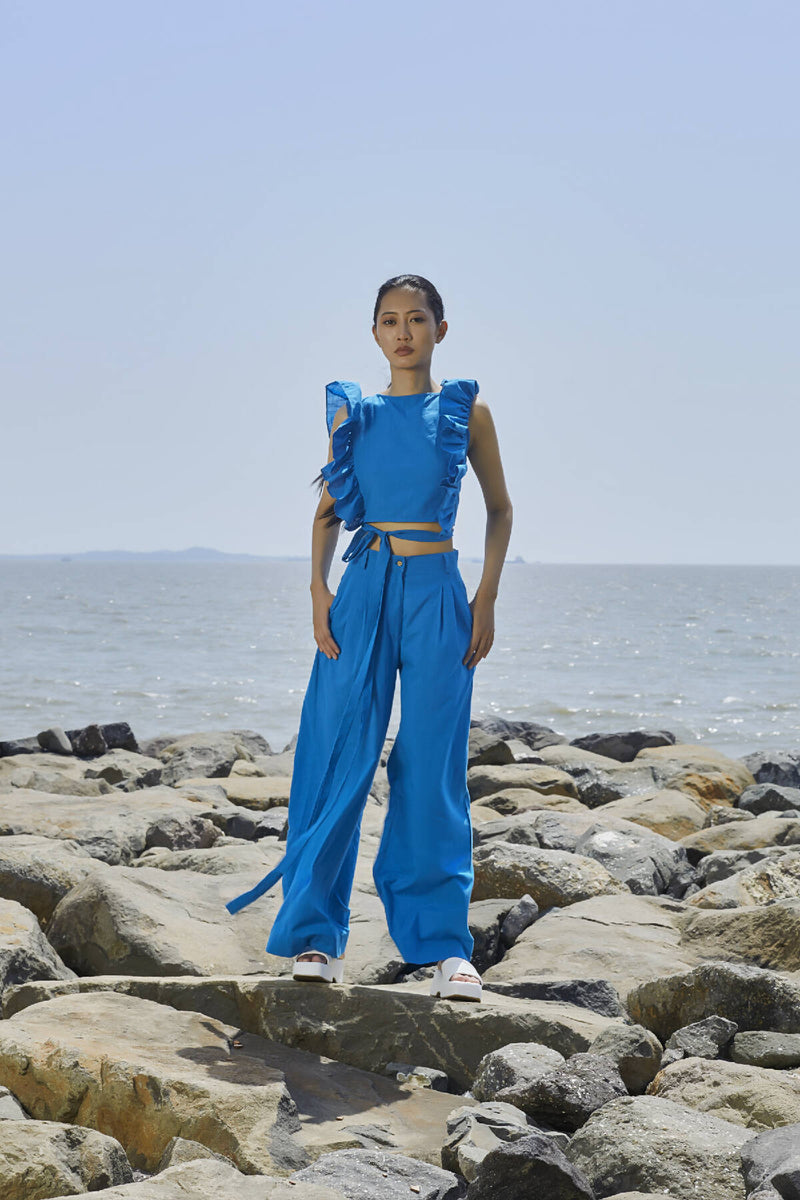 Blue Overlap Co-Ord Set