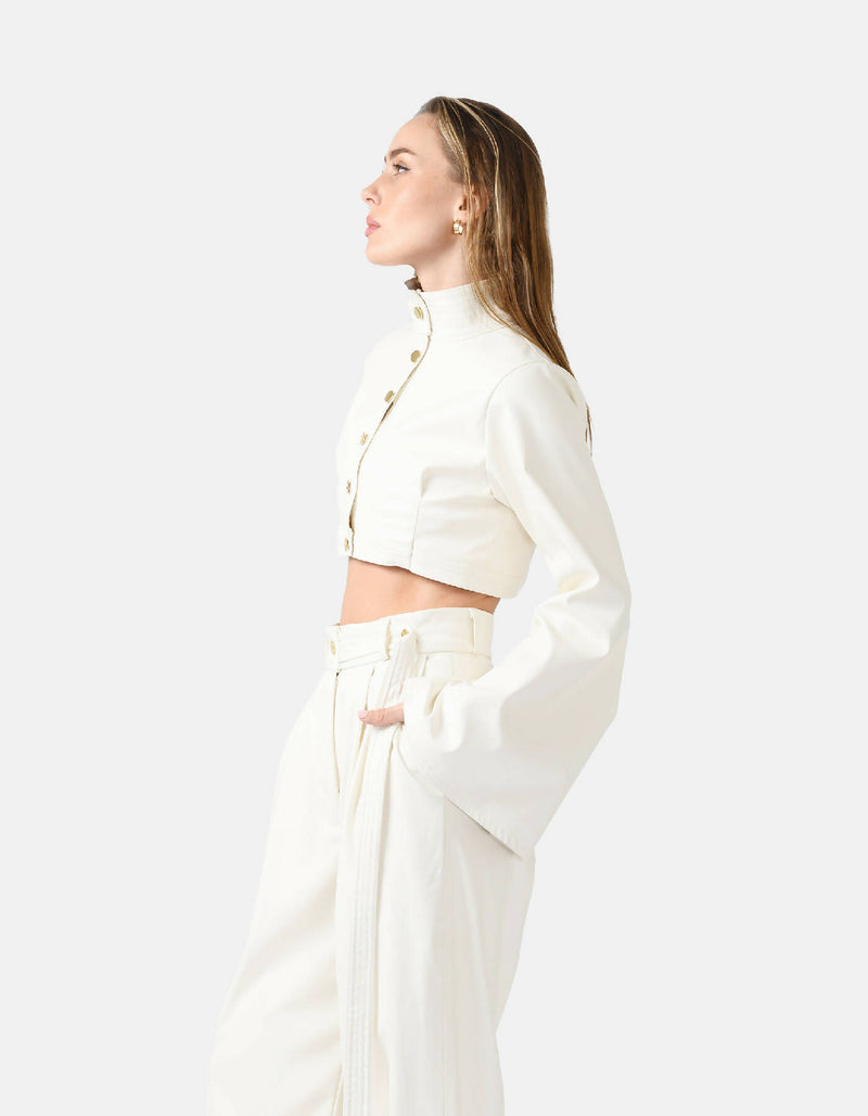 Hush Cropped Jacket White