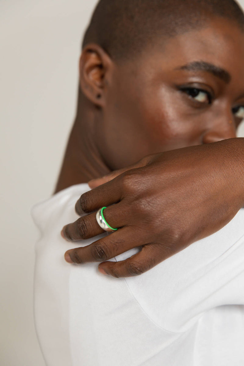 GREEN ETCH DOME RING