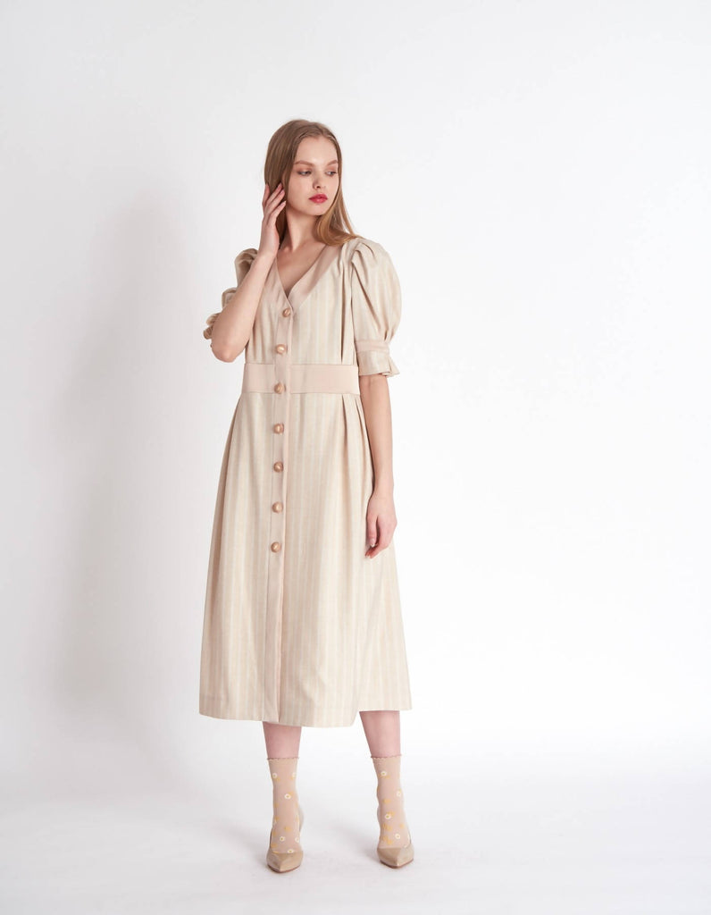 V-neckline Loose Fit Dress