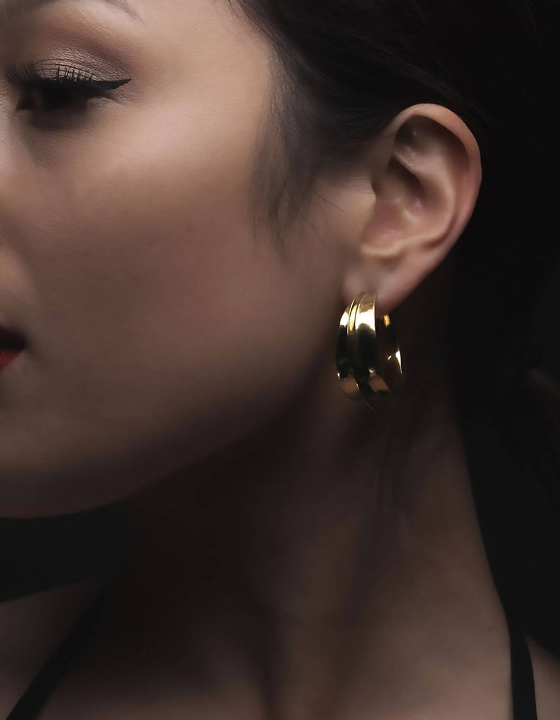 Gold Chunky Vintage Hoops