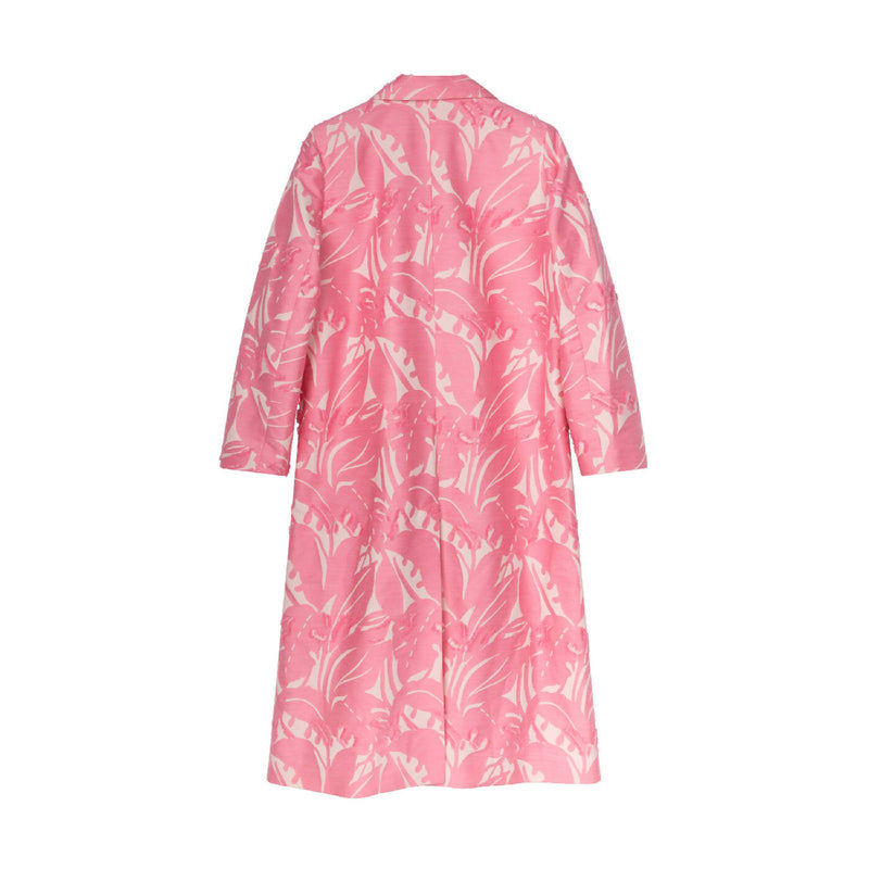 Jaquard Floral Print Coat