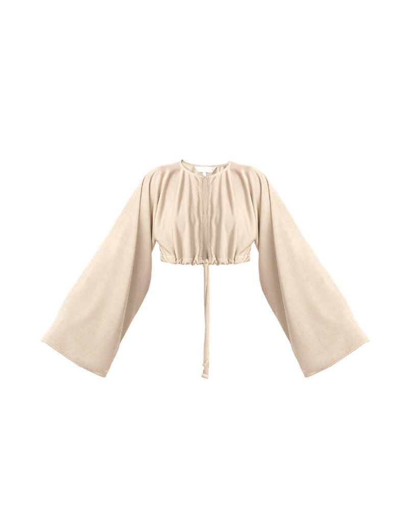 Serenity Cropped Cardigan Beige